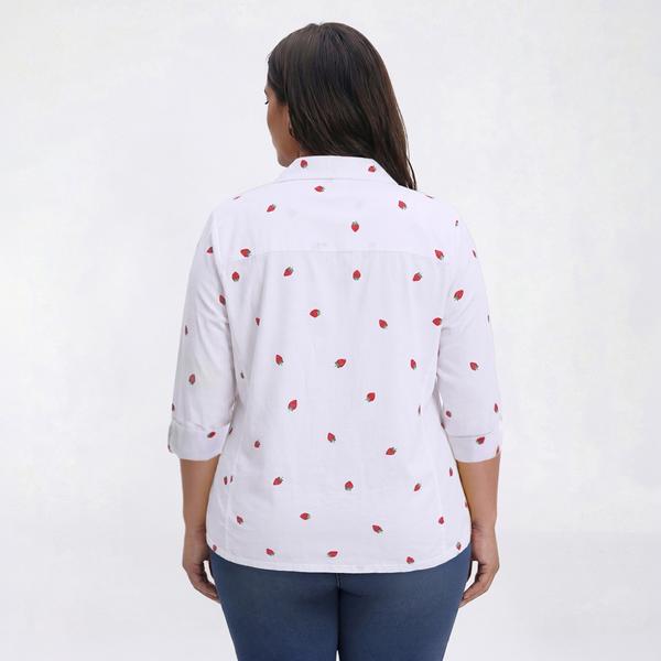 Plus Size Emily Daniels Strawberry Knit To Fit Casual Button Down alternate view